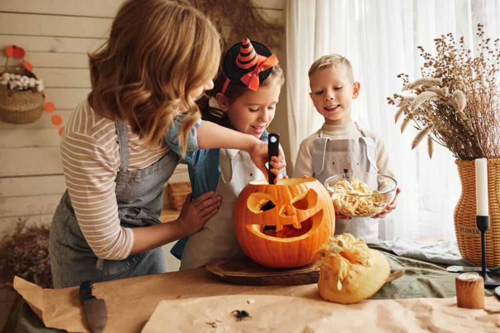 Family Carving Pumpkin
